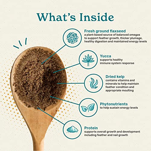 The Missing Link Avian Color & Shine Superfood Supplement Powder for Captive Birds - Flaxseed, Yucca, Kelp, Ph - view 4