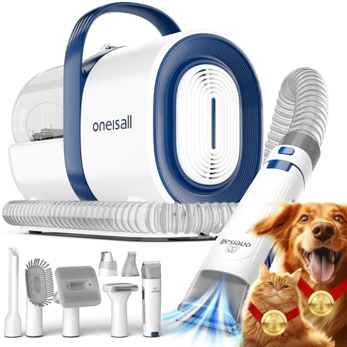 oneisall Dog Grooming Vacuum, Pet Grooming Vacuum with Clipper Nail Grinder, 1.5L Dust Cup Dog deshedding Brus - view 2
