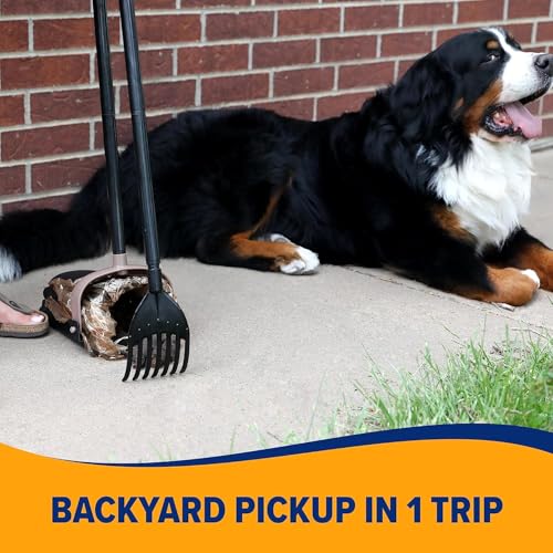 Arm & Hammer Dog Pooper Scooper Swivel Bin & Rake, Poop Scoop for Dogs, Black (2 Heavy Duty Scented Waste Bags - view 6
