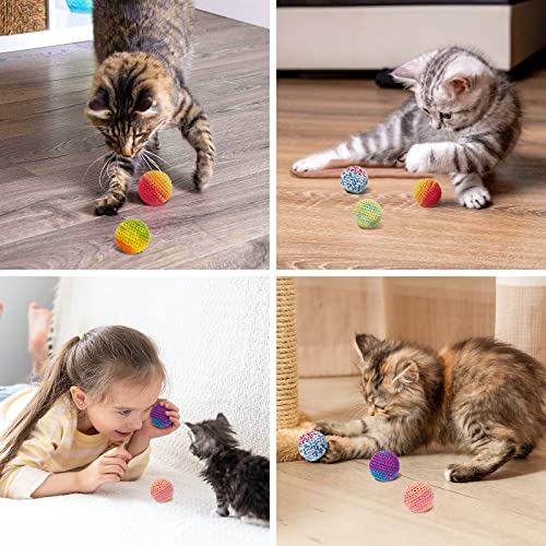 Retro Shaw Cat Toys Balls, Yarn Cat Ball with Bell Inside, Kitten Toys for Indoor Cats Kitty, Interactive Cat  - view 7