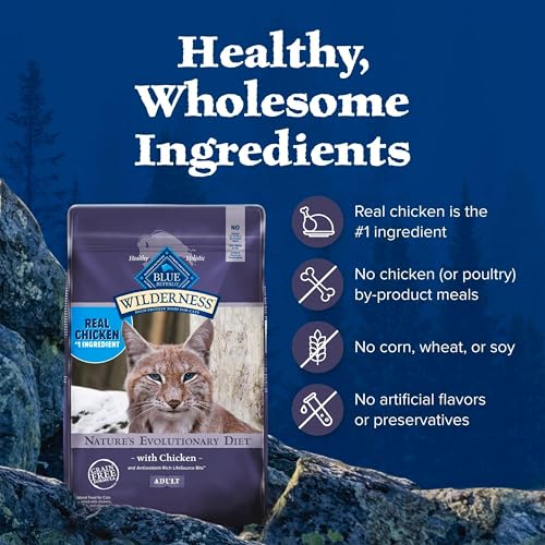 Blue Buffalo Wilderness Natural Adult Dry Cat Food, High-Protein and Grain-Free Diet, Supports Healthy Muscle  - view 7