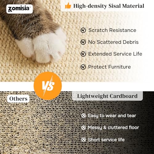 ZOMISIA Cat Scratcher with Ball Track Toy, Sisal Scratch Pad for Indoor Adult Cats, Wooden Interactive Cat Puz - view 5