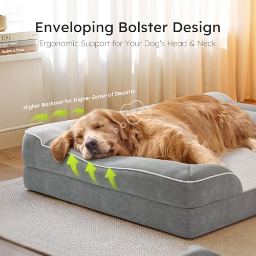 Extra Large Dog Bed, Orthopedic Dog Bed with Cooling Gel Memory Foam, Waterproof XL Pet Bed with Removable Was - view 5