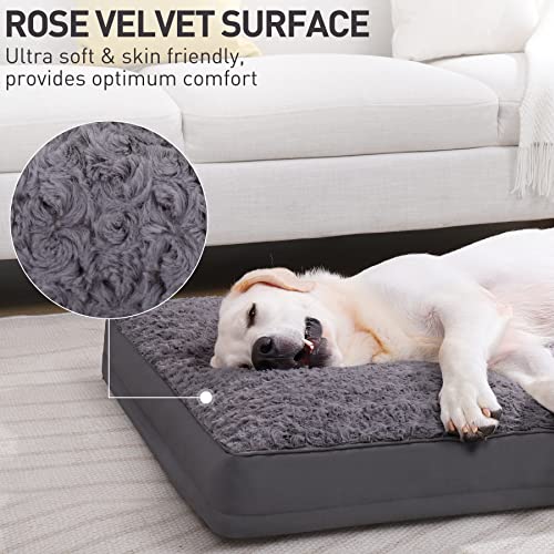 Dog Crate Bed Waterproof Dog Beds for Medium Dogs Rose Velvet Soft Fluffy Washable Dog Bed with Removable Cove - view 3