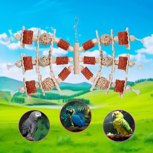 Bird Toys, Natural Corn Stick Parrot Toys Hanging in Bird Cages，for Small and Medium-Sized Macaws,African Grey - view 5