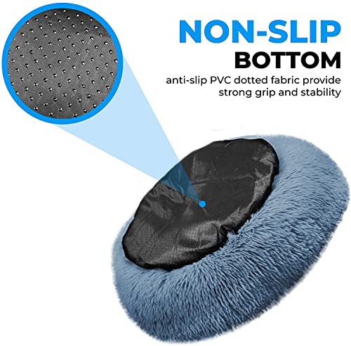 Whiskers & Friends Cat Bed, Cat Beds for Indoor Cats Washable, Orthopedic Soft Fluffy Round Calming Pet Bed fo - view 5