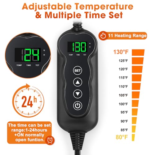 GASUR Heated Cat Bed, Waterproof Cat Heating Pad with Timer Temperature Adjustable, Indoor Heated Electric Pet - view 3