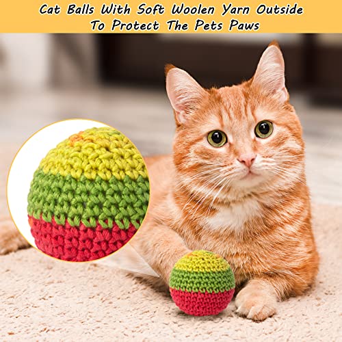 Retro Shaw Cat Toys Balls, Yarn Cat Ball with Bell Inside, Kitten Toys for Indoor Cats Kitty, Interactive Cat  - view 3
