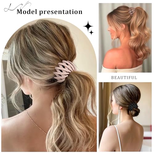 6Pcs Bird Nest Magic Hair Clips Hair Nest for Bun Strong Ponytail Holders Hair Accessories for Women Girls (Ne - view 4