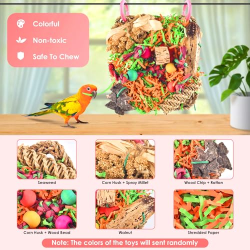 KATUMO Bird Toys, Parakeet Grass Mat Foraging Toy Parrot Shredding Hanging for Cockatiel Lovebird Parakeet Bud - view 4