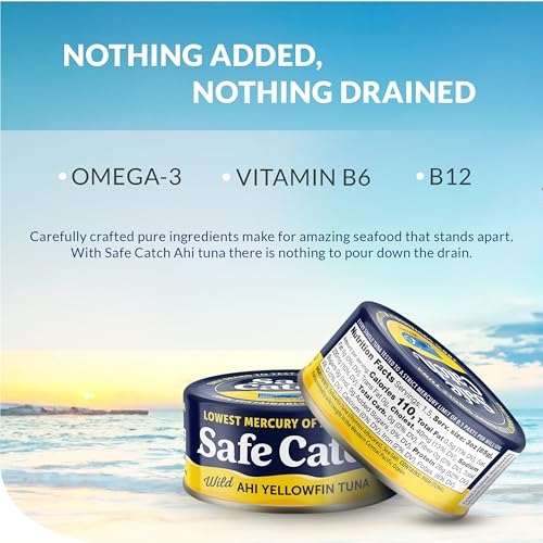 Safe Catch Wild Ahi Yellowfin Tuna Fish Canned, Wild Caught, Lowest Mercury, Lean Protein, Omega 3, Gluten-Fre - view 5