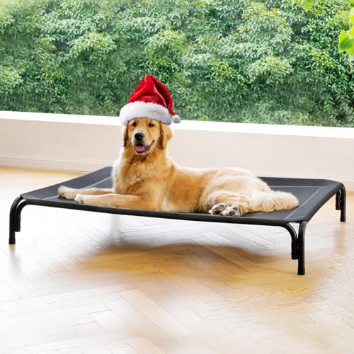 Elevated Dog Bed Raised Outdoor Dog Cot for Large Dogs, Installation Requires No Tools, Frame with Washable Co - view 2
