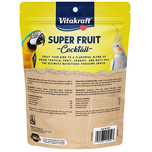 Vitakraft Fresh Super Fruit Cocktail - Tropical Parrot Fruit Blend - Parrot and Parakeet Treats 1.25 Pound (Pa - view 3
