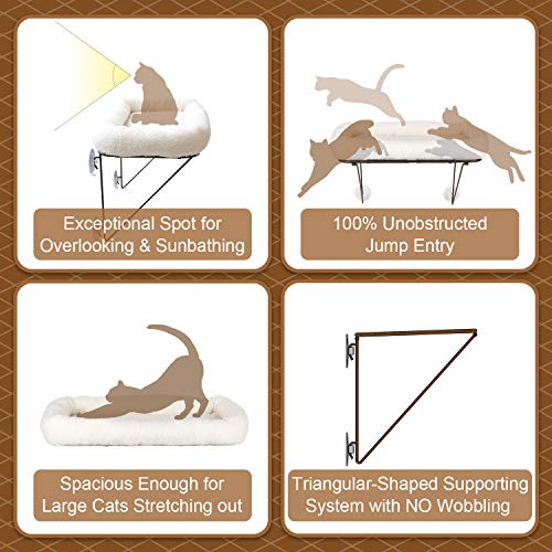Zakkart Cat Window Perch - 100% Metal Supported from Below - Comes with Warm Spacious Pet Bed - Cat Window Ham - view 5