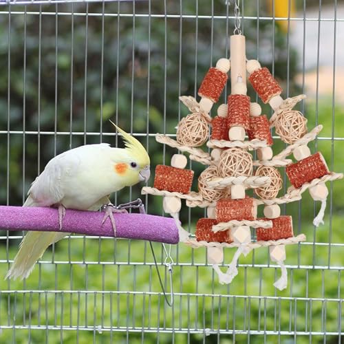 Bird Toys, Natural Corn Stick Parrot Toys Hanging in Bird Cages，for Small and Medium-Sized Macaws,African Grey - view 3