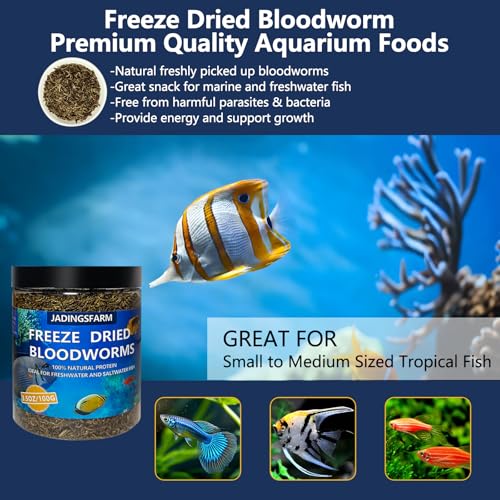 JADINGSFRAM Blood Worms Fish Food 3.5 oz, Freeze Dried Bloodworms for Fish, Bloodworms Fish Food for Freshwate - view 6