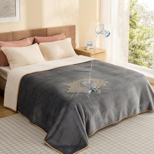 Bedsure Waterproof Blanket for Bed - Sherpa Fleece Waterproof Dog Blankets for Large Dogs, Pet Blankets for Be - view 2