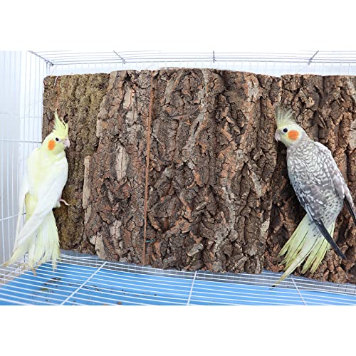 2 Pack 12 x 8 Inch 100% Natural Cork Perch, Bird Cork Seat Boards, Birdcage Bark Decor Accessories for Birds P - view 6