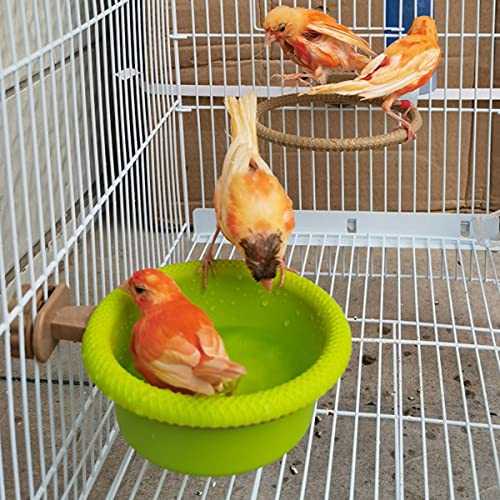 FOIBURELY Multi-Function Caged Bird Bath Bird Cage Parrot Supplies Bathing Tub for Canary Finch Budgerigar，Per - view 5