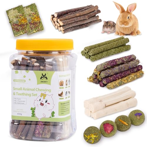 50-60 PCS Natural Rabbit Chew Toys, Treats, Timothy Sticks, Apple Sticks, Sweet Bamboo for Guinea Pig, Hamster - view 2