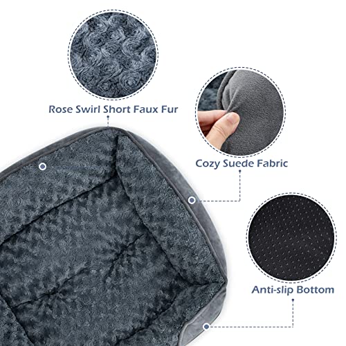 INVENHO Rectangle Washable Orthopedic Dog Bed for Small, Medium and Large Dogs, Soft Calming, Sleeping Puppy B - view 5