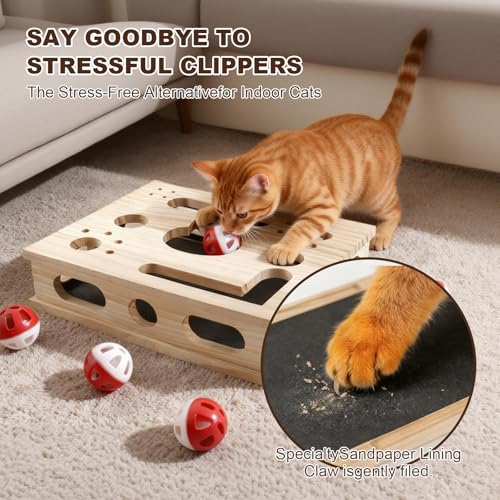 2026 New Model Cat Nail File Enrichment Box Cat Nail File Box with Sandpaper Stress-Free Alternative to Trimmi - view 4