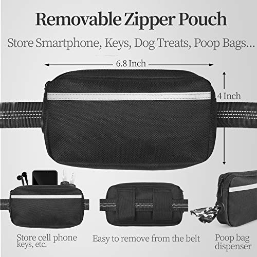 iYoShop Hands Free Dog Leash with Zipper Pouch, Dual Padded Handles and Durable Bungee for Walking, Jogging an - view 3