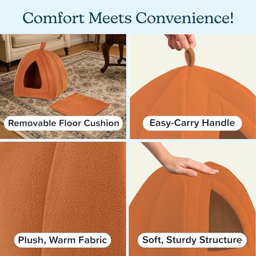 Cat House - Indoor Cat Bed with Removable Foam Cushion - Pet Tent for Kittens, Rabbits, Guinea Pigs, and Other - view 4