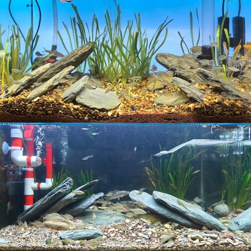 Aquarium Stone Natural Slate Stream Turtle Tank Rocks 3-7 inches Fish Rock for Aquarium Aquascaping Shrimp Tan - view 6