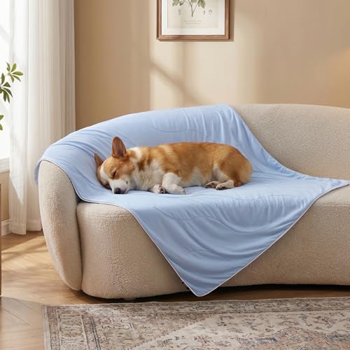 ZOMISIA Cooling Blanket for Medium Dogs - Lightweight Dog Cooling Mat with Breathable Air-Core Fill, Cold Pet  - view 2