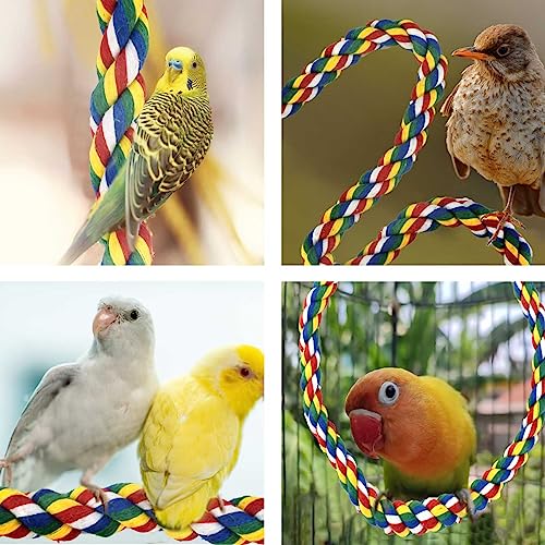 Bird Bungee Climbing Swing - Colorful Parakeet Rope Perch (23.6 Inches) - view 4
