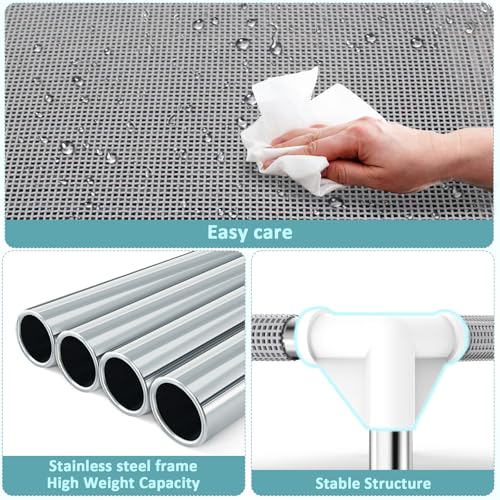 Elevated Dog Bed with Teslin Cooling Fabric - Lightweight Dog Cot for Small Dogs, Waterproof & Washable Breath - view 4