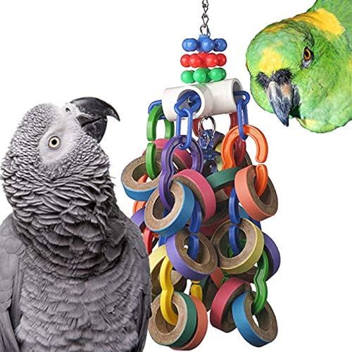 Super Bird Creations SB1107 Bagel Cascade Bird Toy, Large Bird Size, Refillable Bagels, 15” x 4.5” - view 2