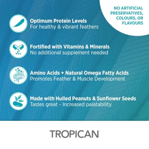 HARI Tropican Bird Food, Hagen Parrot Food with Peanuts & Sunflower Seeds, Maintenance Parrot Granules, Lifeti - view 5
