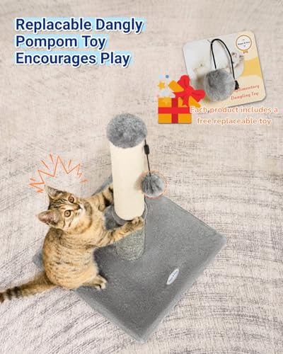 Happi N Pets Cat Scratching Post, Cat Scratcher for Indoor Cats, Sisal Scratching Post & Carpet Post in One, S - view 6