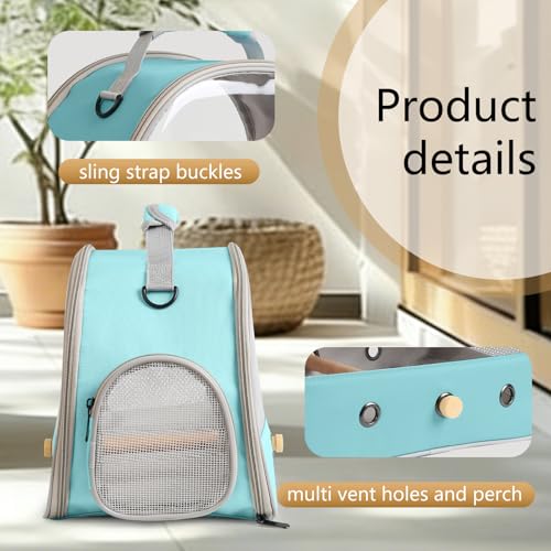 Small Bird Travel Cage Carrier, Portable Parrot Parakeet Carrier with Standing Perch and Comfy Mat, Budgies Ca - view 4