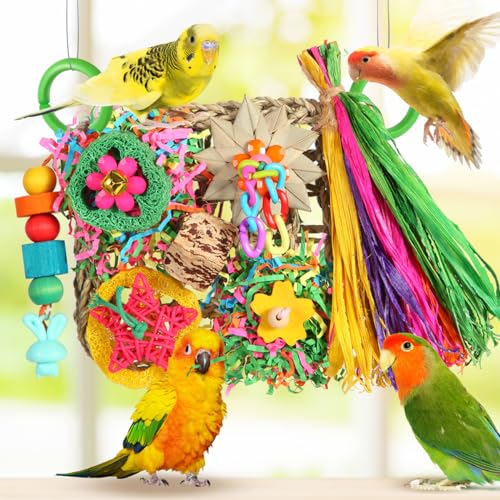 Bird Toys, Parakeet Toys Bird Foraging Toys Grass Mat Climbing Wall for Parakeet,Parrot,Cockatiel,Conure,Loveb - view 4