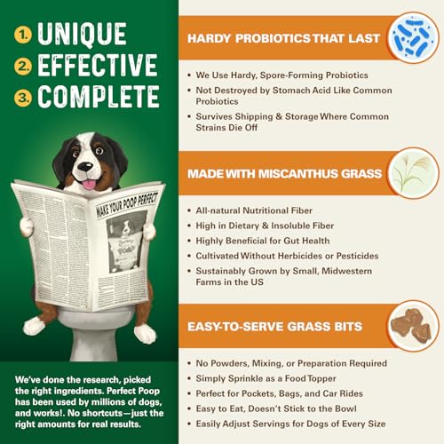 Perfect Poop Digestion & General Health Supplement for Dogs: Fiber, Prebiotics, Probiotics & Enzymes Relieve D - view 6