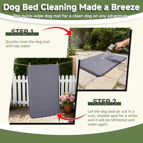 Dog Crate Pad, Double-Sided Waterproof Crate Mat Bed, Outdoor Kennel Mat Pet Sleeping for Medium Large Dogs, C - view 4