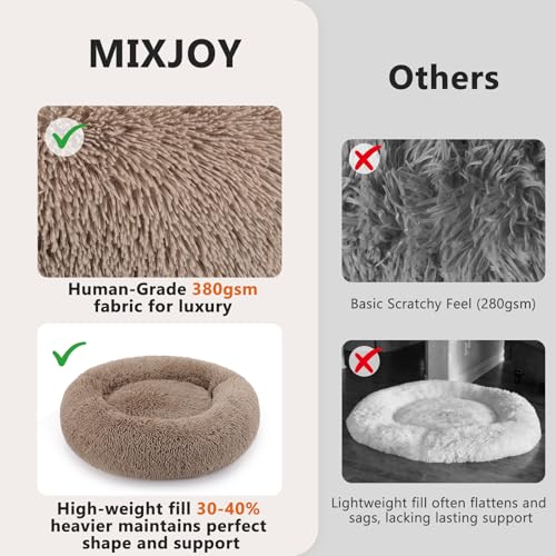 MIXJOY Orthopedic Dog Bed Comfortable Donut Cuddler Round Pet Beds Ultra Soft Washable Dog and Cat Cushion (20 - view 5