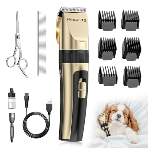 HEAPETS Dog Grooming Clippers, Low Noise, Electric Quiet, Adjustable Clipper Comb, Rechargeable Cordless Dog H - view 2