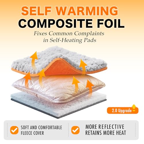 Self Warming Cat Bed, Heated Cat Bed, 2.0 Upgraded Thermal Foil Heating Pad, Plush Self-Heating Pet Mat for Cr - view 3