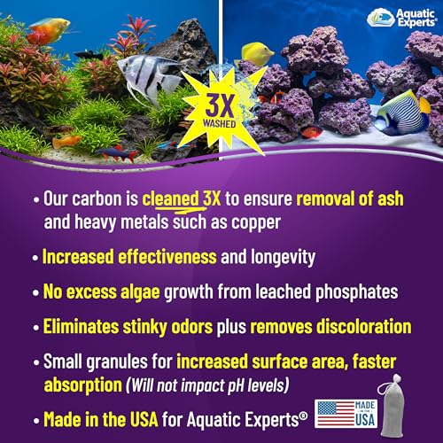 Premium Activated Carbon, Aquarium Carbon for Fish Tank Filter, Aquarium Filter Media, Granulated Charcoal for - view 3