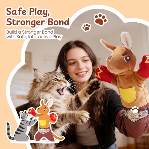 Cat Wrestling Glove, 22 inch Cat Puppet Wrestler with 5 Catnip Pouches & 3 Layer Resistant Protection, Interac - view 7