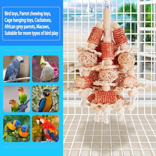 Bird Toys, Natural Corn Stick Parrot Toys Hanging in Bird Cages，for Small and Medium-Sized Macaws,African Grey - view 4