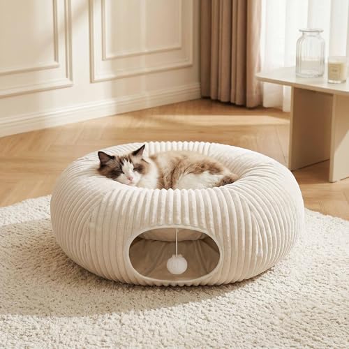 Cat Tunnel Bed with 40 Pcs Interactive Cat Toys, Cat Tube with Kitten Toys for Indoor Kittens, Collapsible Pla - view 7