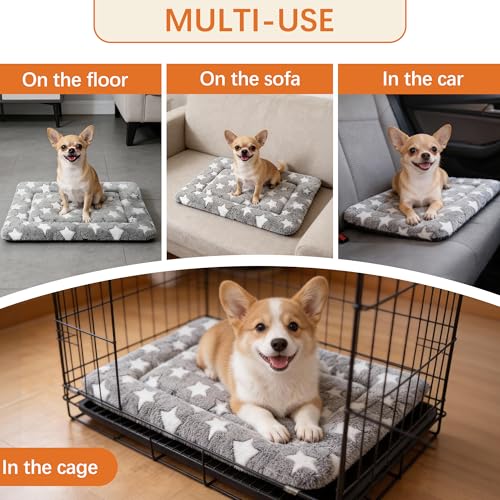 Dog Bed Mat, Reversible Crate Pad & Cute Dog Bed - Machine Washable Kennel Mat with Ultra Soft for Small Dogs  - view 7