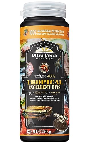 Ultra Fresh Tropical Fish Food, Wild Sword Prawn, Natural Color Enhancement, Slow Sinking Pellet for Discus, A - view 2