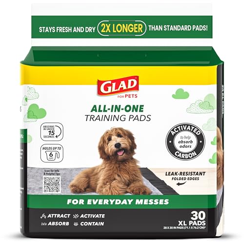 Glad for Pets Extra Large Charcoal Training Pads for Dogs and Puppies, Activated Carbon Odor Control, 6-Layer  - view 2