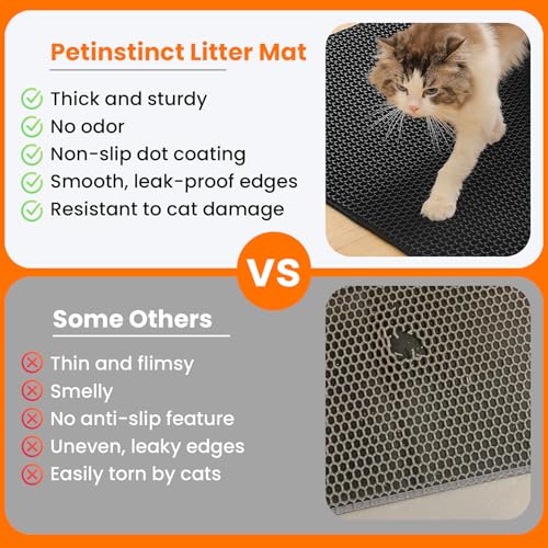 Cat Litter Mat, 24x18 Inches Large Double Layer Honeycomb Cat Litter Trapping Mat, Non Slip Waterproof Urine P - view 4